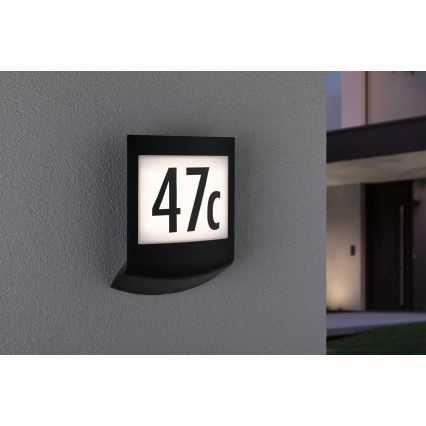 Paulmann 94513 - RGBW LED/8,2W IP44 Димируема външна LED табела за номер със сензор за здрач PADEA 230V антрацит