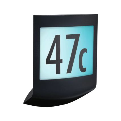 Paulmann 94513 - RGBW LED/8,2W IP44 Димируема табела за номер на къща със сензор за движение и за сумрак PADEA 230V антрацит