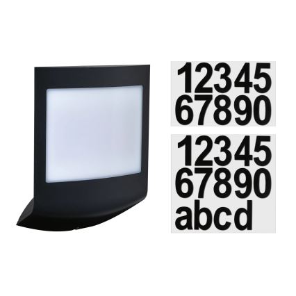 Paulmann 94513 - RGBW LED/8,2W IP44 Димируема табела за номер на къща със сензор за движение и за сумрак PADEA 230V антрацит
