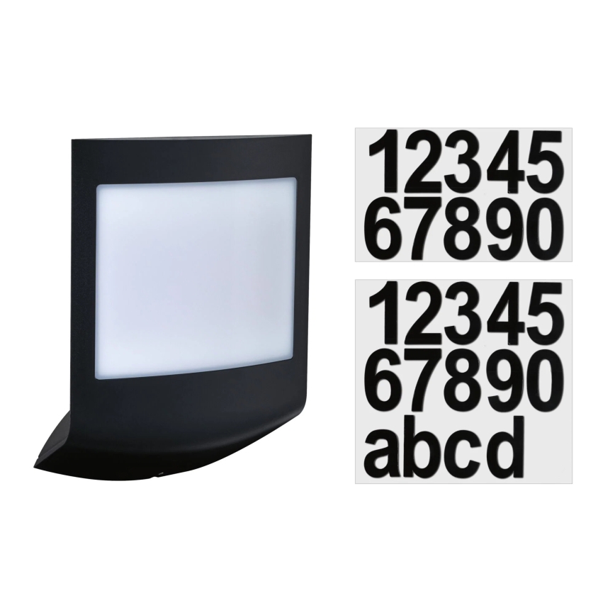 Paulmann 94513 - RGBW LED/8,2W IP44 Димируема табела за номер на къща със сензор за движение и за сумрак PADEA 230V антрацит
