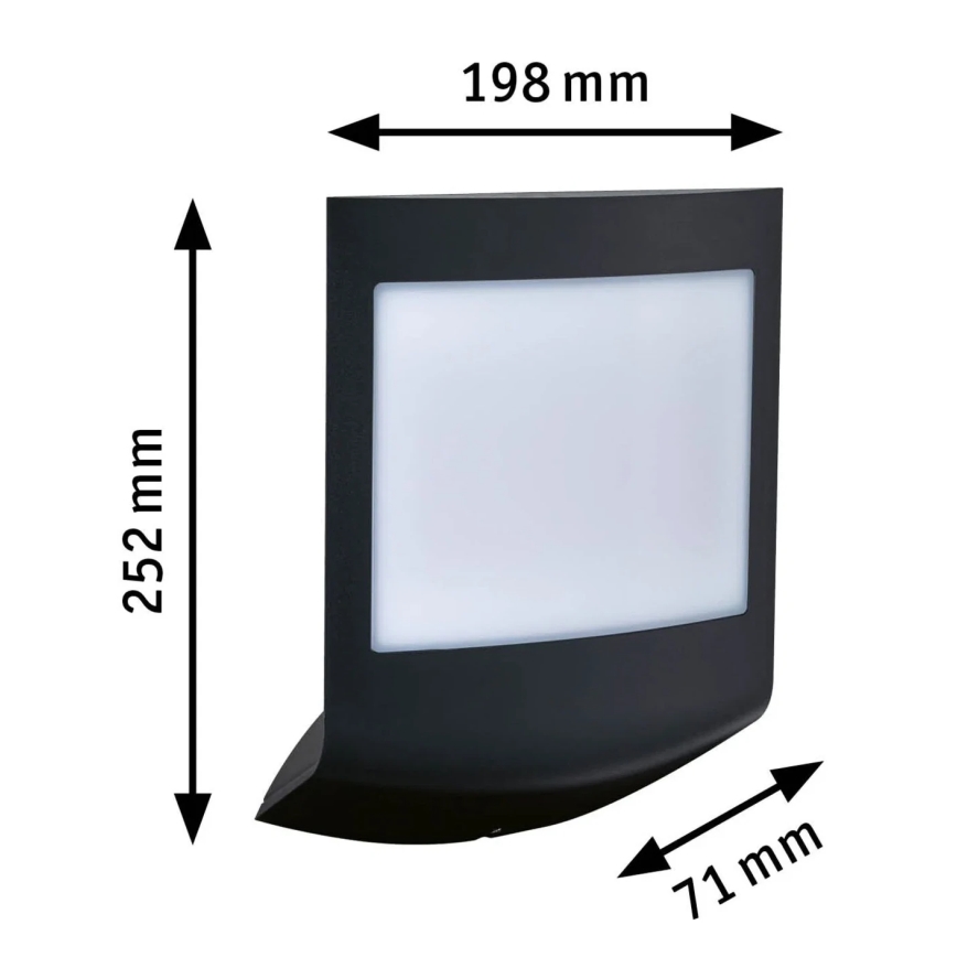 Paulmann 94513 - RGBW LED/8,2W IP44 Димируема табела за номер на къща със сензор за движение и за сумрак PADEA 230V антрацит