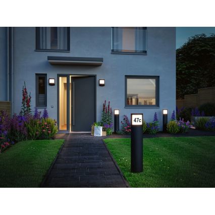 Paulmann 94514 - LED/8,5W IP44 Димируемо осветление за номерна табела с датчик за движение и за здрач PADEA 230V антрацит