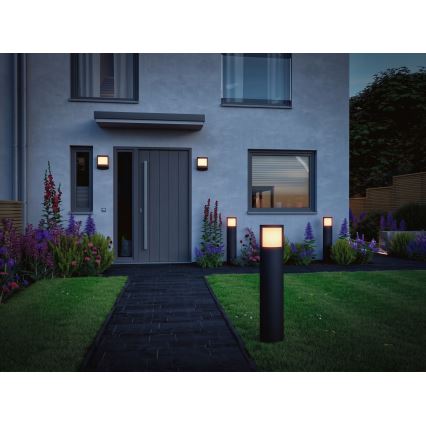 Paulmann 94514 - LED/8,5W IP44 Димируема външна лампа със сензор за движение и сумрак PADEA 230V антрацит