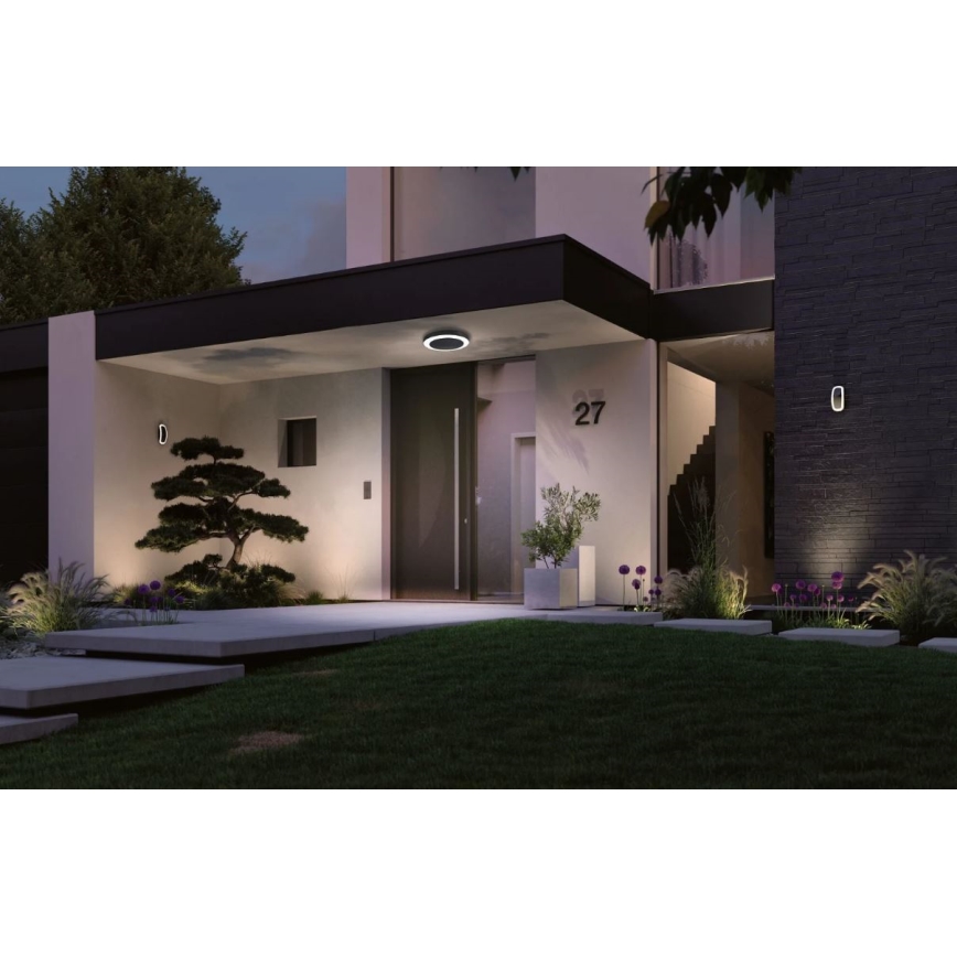 Paulmann 94526 - LED/14W IP44 Екстериорна лампа за таван със сензор CIRCULA 230V