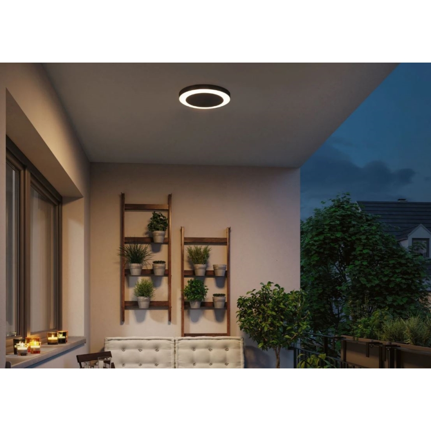 Paulmann 94526 - LED/14W IP44 Екстериорна лампа за таван със сензор CIRCULA 230V