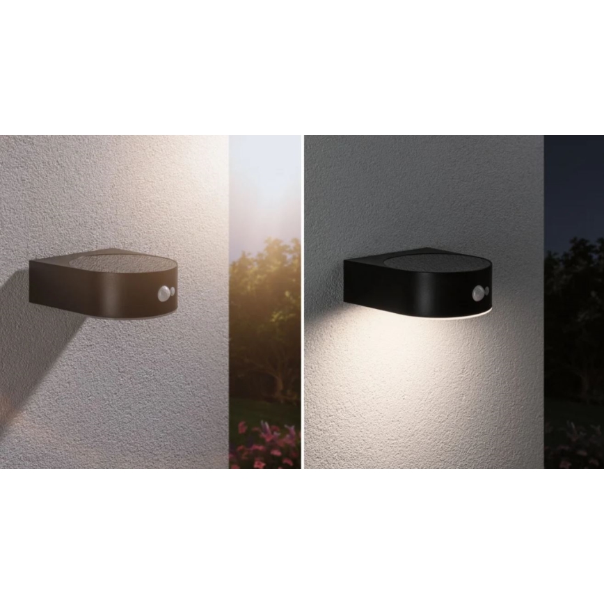 Paulmann 94570 - LED/5,5W IP44 Соларен аплик със сензор EILEEN 3,7V 2000 mAh