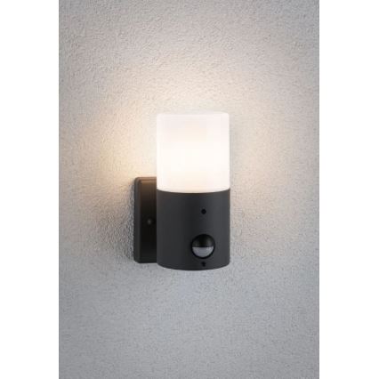 Paulmann 94648 - 1xE27/15W IP44 Екстериорен аплик със сензор TUBS 230V