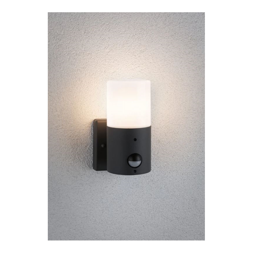 Paulmann 94648 - 1xE27/15W IP44 Екстериорен аплик със сензор TUBS 230V