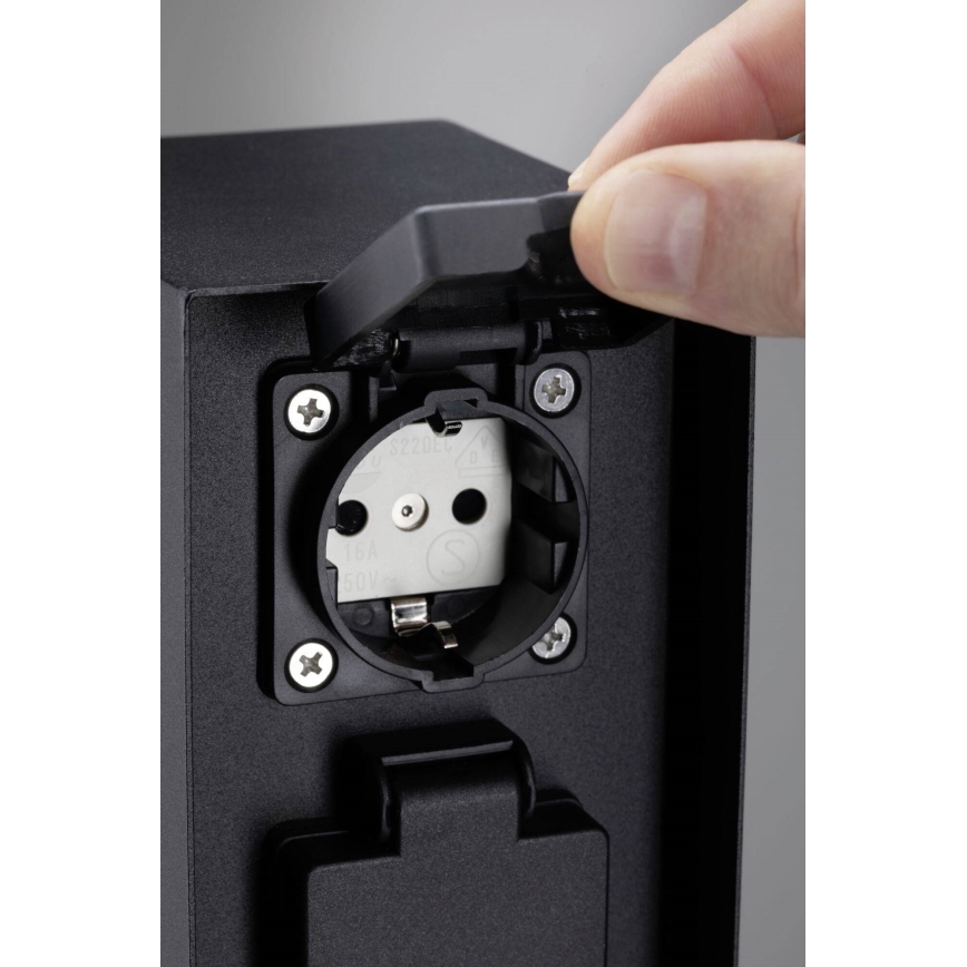 Paulmann 94657 - Екстериорен стълб с контакти RIO 2Z SCHUKO 230V IP44