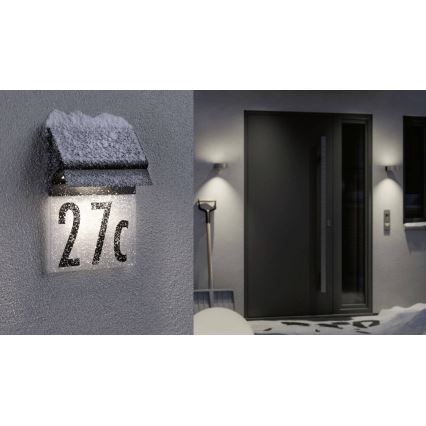 Paulmann 94694 - LED/0,2W IP44 Соларен домашен номер NEDA 3,7V 1800 mAh