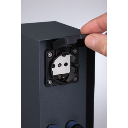 Paulmann 94700 - Външен стълб с контакти RIO 2Z SCHUKO 230V IP44
