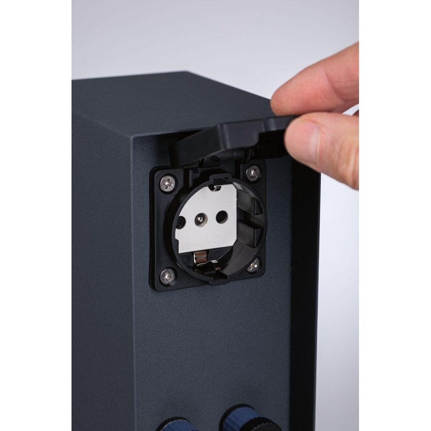 Paulmann 94700 - Външен стълб с контакти RIO 2Z SCHUKO 230V IP44