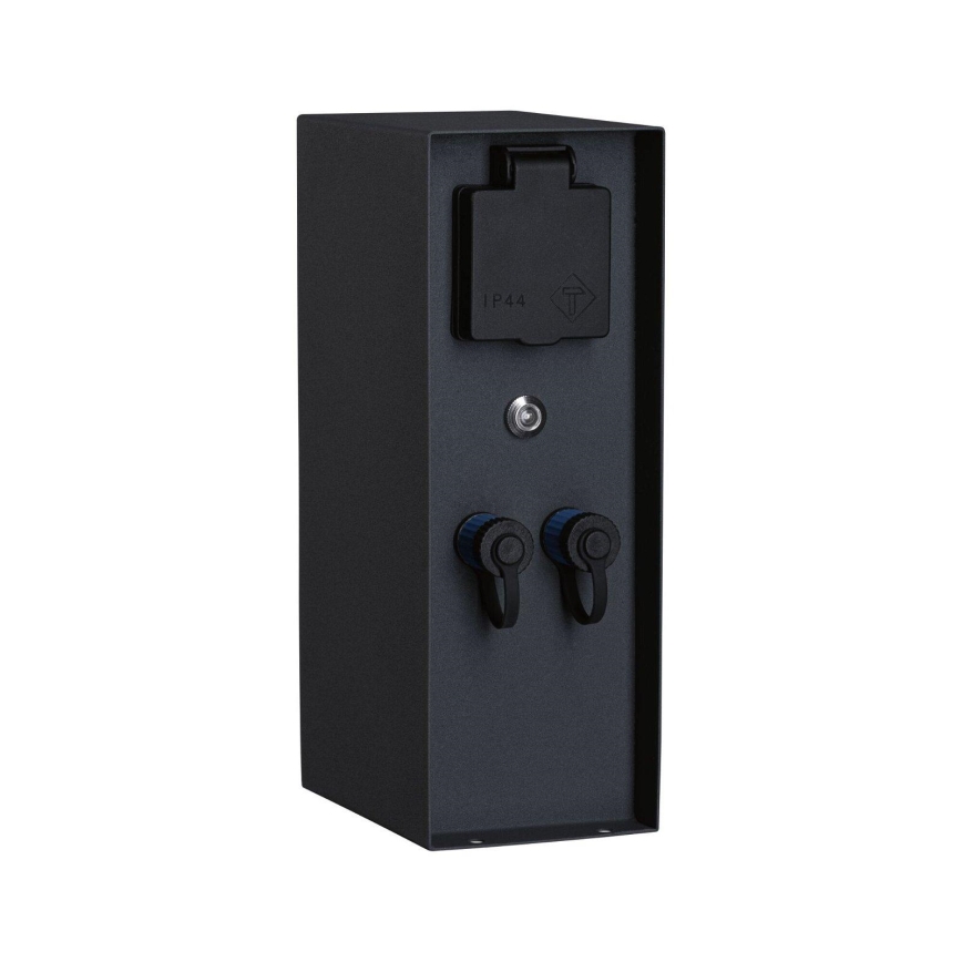 Paulmann 94701 -Екстериорен стълб с контакти със сензор за здрач RIO 2Z SCHUKO 230V IP44