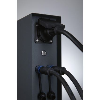Paulmann 94701 -Екстериорен стълб с контакти със сензор за здрач RIO 2Z SCHUKO 230V IP44