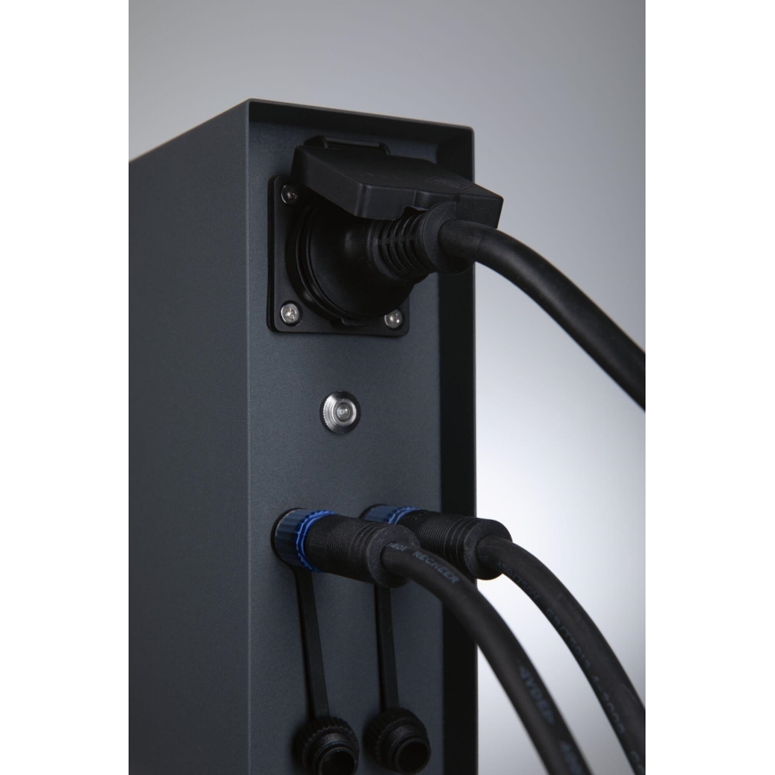 Paulmann 94701 -Екстериорен стълб с контакти със сензор за здрач RIO 2Z SCHUKO 230V IP44