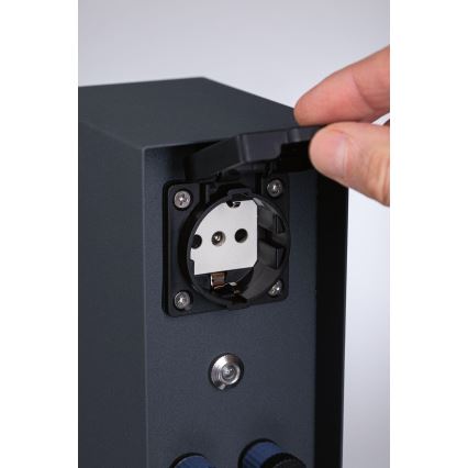 Paulmann 94701 -Екстериорен стълб с контакти със сензор за здрач RIO 2Z SCHUKO 230V IP44