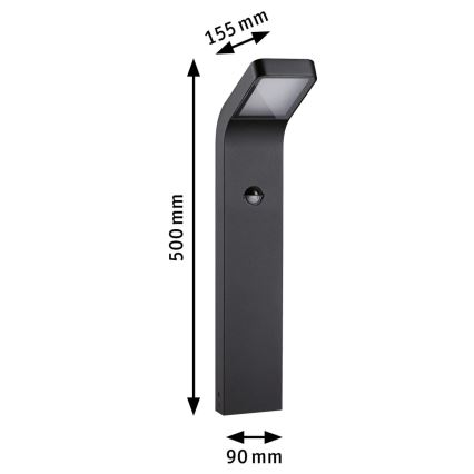 Paulmann 94747 - LED/7,5W IP44 Външна лампа с сензор KULMA 230V
