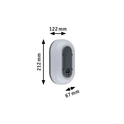 Paulmann 94958 - LED/18,5W IP65 Димируемо външно стеннo осветително тяло с вграден сензор за движение и за здрач ELUNOR 230V 2200/3000/4000K антрацит