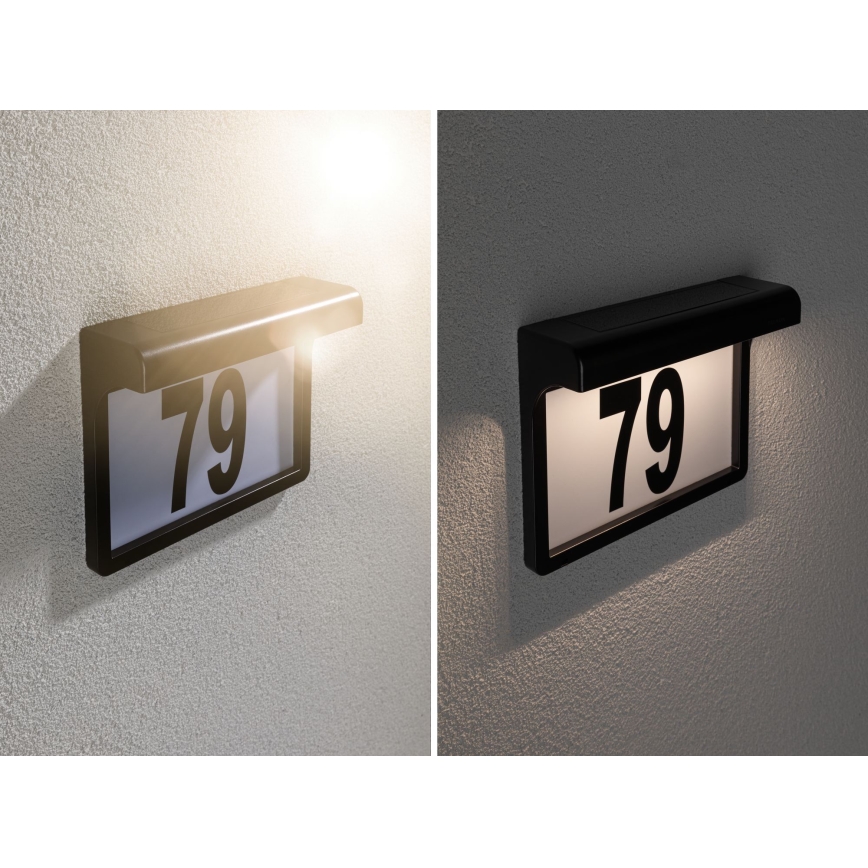 Paulmann 95388 - LED/0,05W IP44 Соларен домашен номер със сензор DAYTON 4,8V
