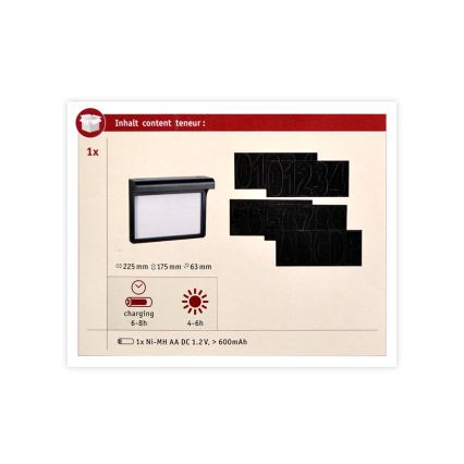 Paulmann 95388 - LED/0,05W IP44 Соларен номер за врата с датчик DAYTON 1,2V 600 mAh