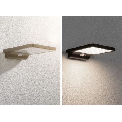 Paulmann 95393 - LED/4W IP44 Регулируемо соларно стенен осветител с сензор SOLVEIG 3,7V 2000 mAh