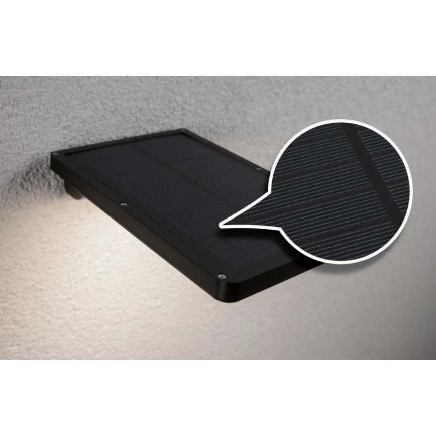 Paulmann 95393 - LED/4W IP44 Регулируемо соларно стенен осветител с сензор SOLVEIG 3,7V 2000 mAh