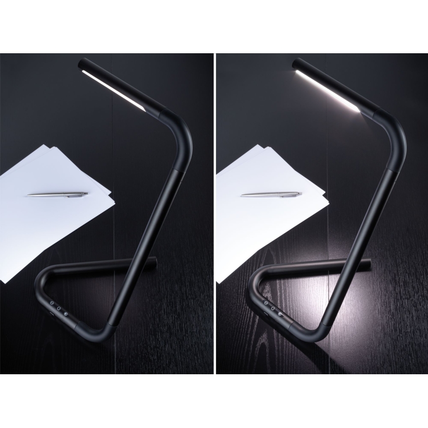Paulmann 95424 - LED/4,5W Регулируема с докосване настолна лампа FLEXLINK 5V/USB 4400 mAh черна