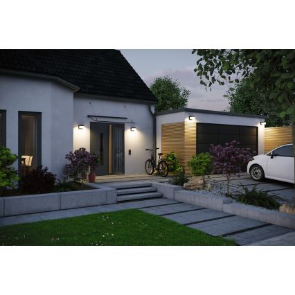 Paulmann 95747 - LED/2,3W IP44 Соларно стенно осветително тяло със сензор CALYNE 3,7/230V 4000 mAh черно