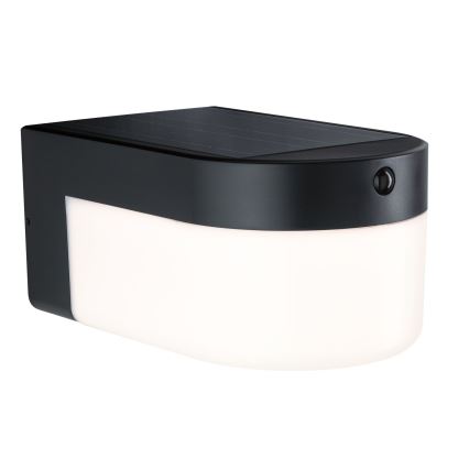 Paulmann 95747 - LED/2,3W IP44 Соларно стенно осветително тяло със сензор CALYNE 3,7/230V 4000 mAh черно