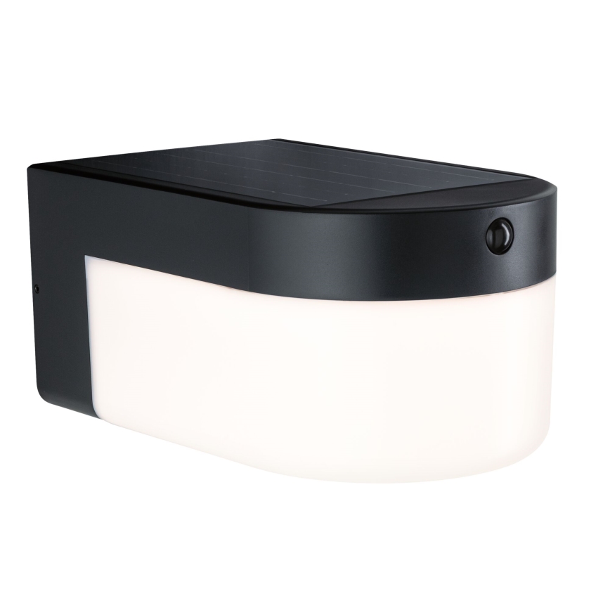 Paulmann 95747 - LED/2,3W IP44 Соларно стенно осветително тяло със сензор CALYNE 3,7/230V 4000 mAh черно