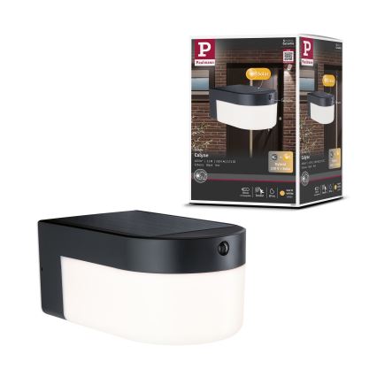 Paulmann 95747 - LED/2,3W IP44 Соларно стенно осветително тяло със сензор CALYNE 3,7/230V 4000 mAh черно