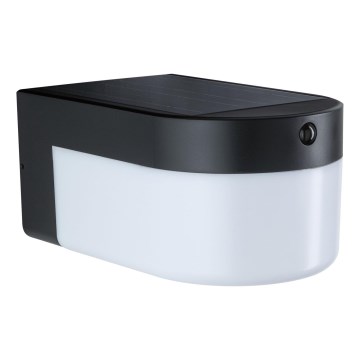 Paulmann 95747 - LED/2,3W IP44 Соларно стенно осветително тяло със сензор CALYNE 3,7/230V 4000 mAh черно