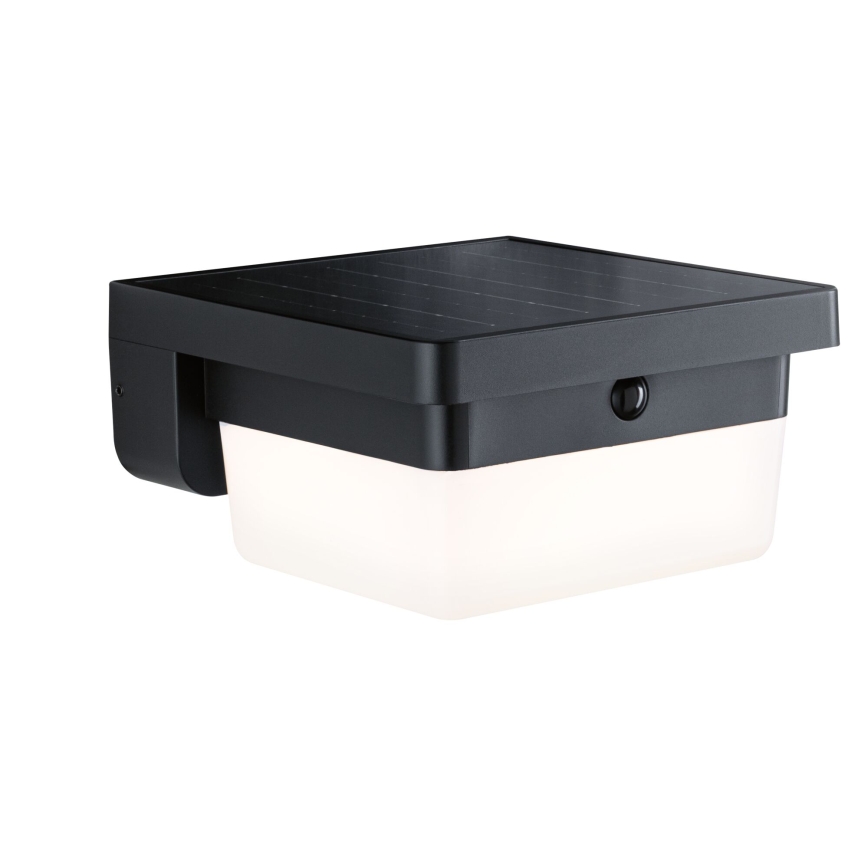 Paulmann 95748 - LED/2,3W IP44 Соларно стенно осветително тяло със сензор ISLEEN 3,7/230V 4000 mAh черно