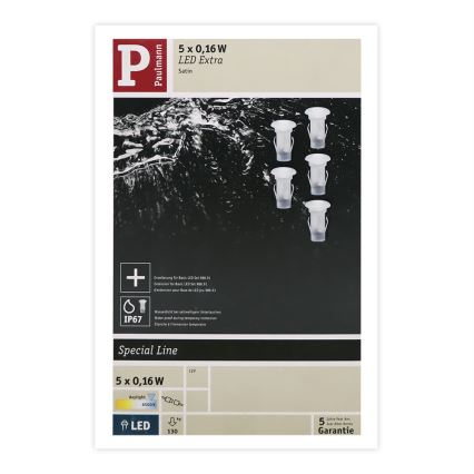Paulmann 98892 - Удължаващ комплект 5бр. LED/0,16W IP67 екстериорни лампи за вграждане MICRO 12V