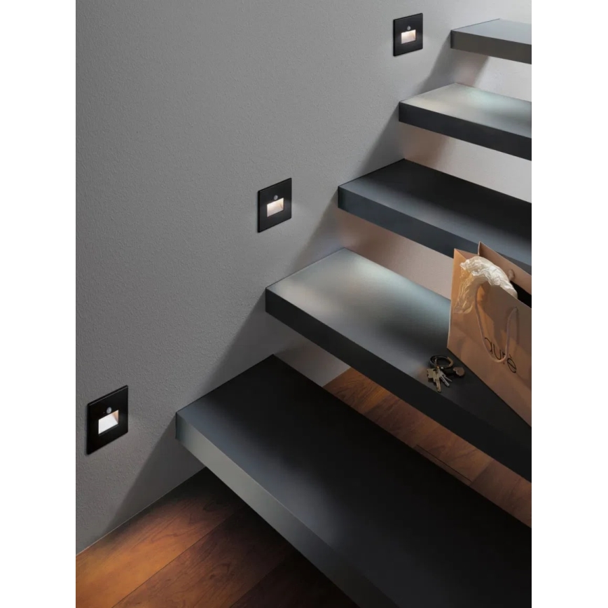 Paulmann  93135 - LED/1,2W Лампа за стълбище със сензор EDGE 230V черен