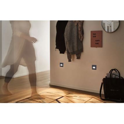 Paulmann  93135 - LED/1,2W Лампа за стълбище със сензор EDGE 230V черен