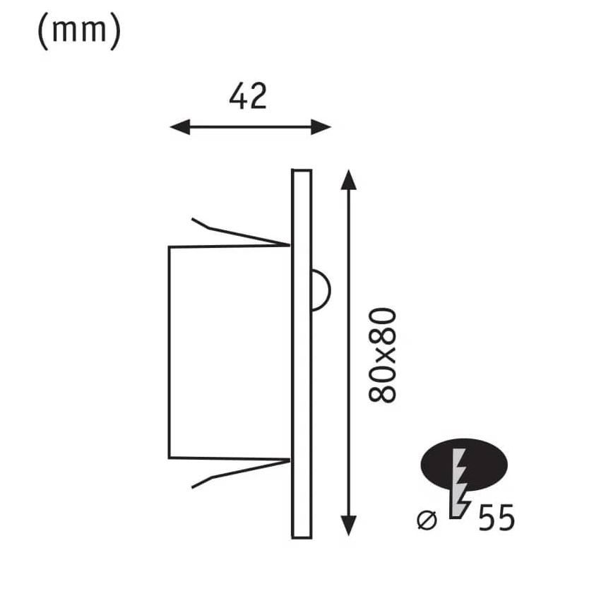 Paulmann  93135 - LED/1,2W Лампа за стълбище със сензор EDGE 230V черен