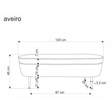 Пейка с място за съхранение AVEIRO 46x120 см бял