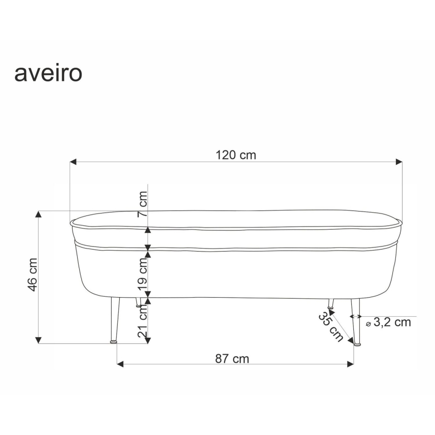 Пейка с място за съхранение AVEIRO 46x120 см бял
