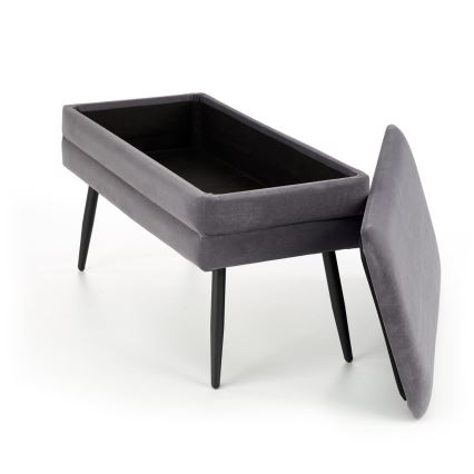 Пейка с място за съхранение VELVA 37x78 см сив