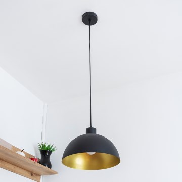 Пендант на шнур VESPER 1xE27/15W/230 Ø 30 см черно/златно