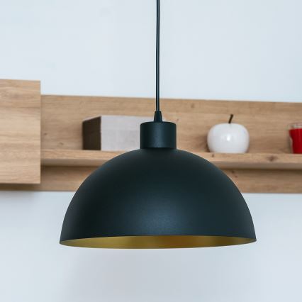 Пендант на шнур VESPER 1xE27/15W/230 Ø 30 см черно/златно