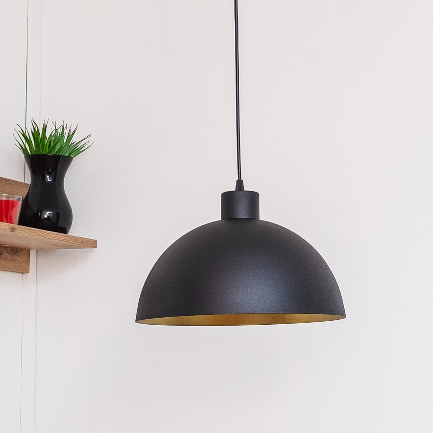 Пендант на шнур VESPER 1xE27/15W/230 Ø 30 см черно/златно