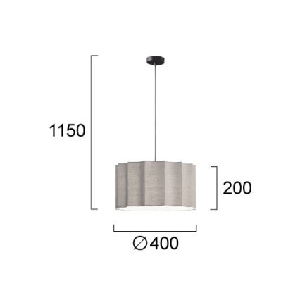 Пендант на шнур WAVY 1xE27/14W/230V сив