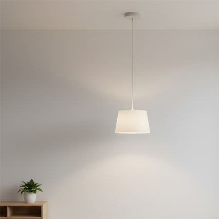 Пендант на кабел AIDA 1xE27/60W/230V Ø 25 см дъб/бял