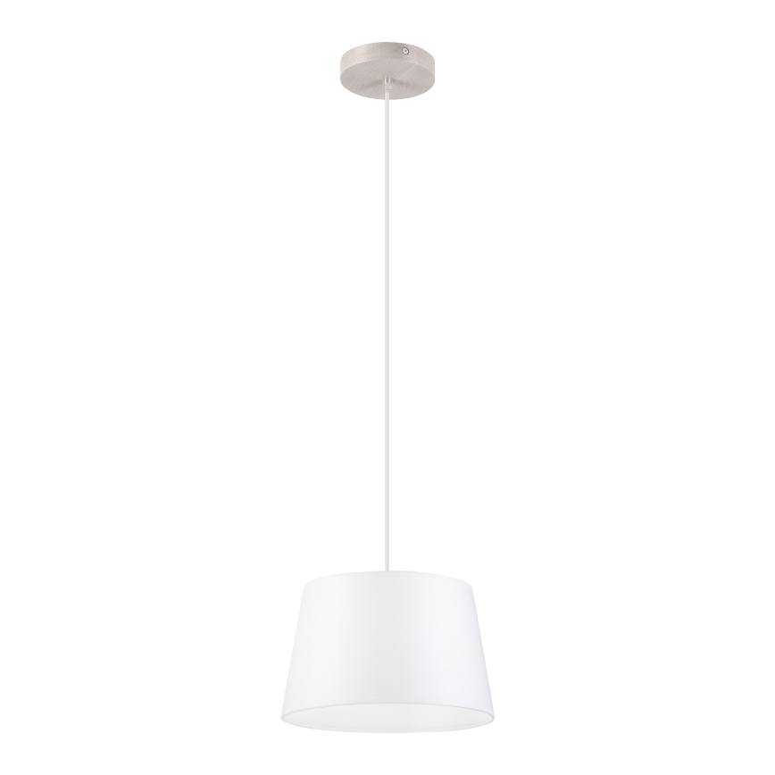 Пендант на кабел AIDA 1xE27/60W/230V Ø 25 см дъб/бял