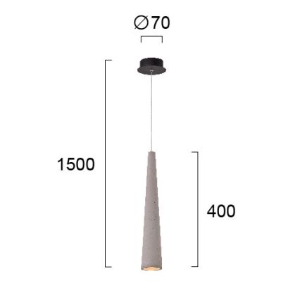 Пендант на кабел ANISHA 1xGU10/35W/230V, сив