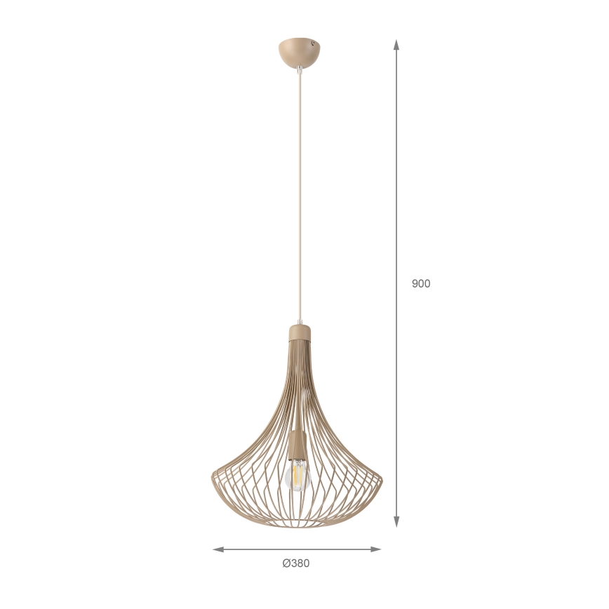 Пендант на кабел BALERINA 1xE27/15W/230V бежов