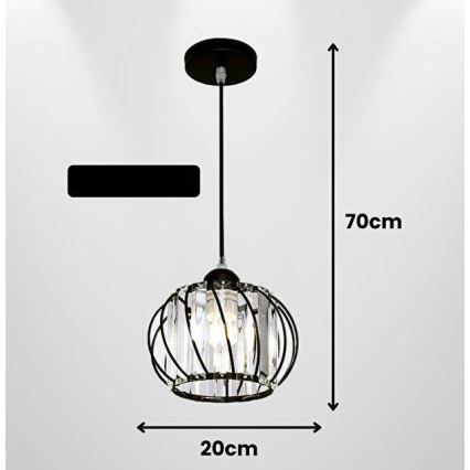 Пендант на кабел BELLA 1xE27/40W/230V черен