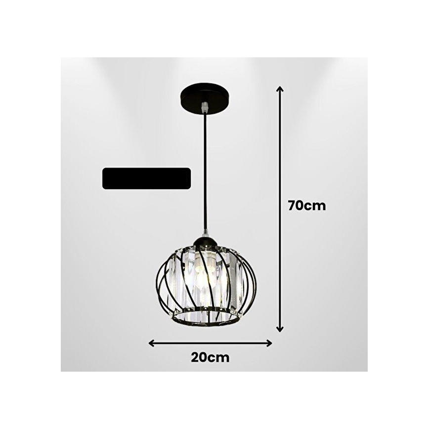 Пендант на кабел BELLA 1xE27/40W/230V черен